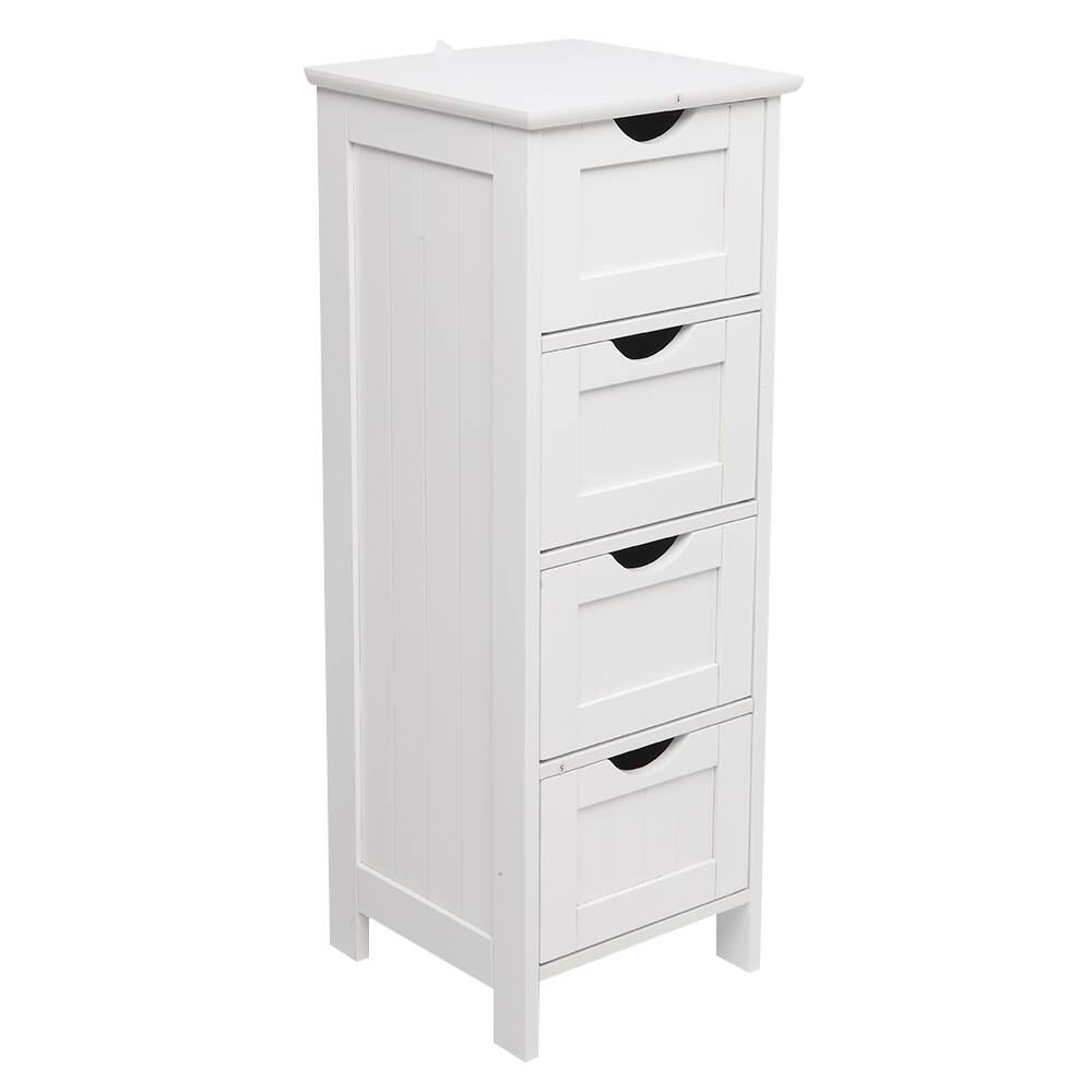 Alt View 2. SlickBlue - 4-Drawer Storage Cabinet Space-Saving Organizer for Bathroom - White.