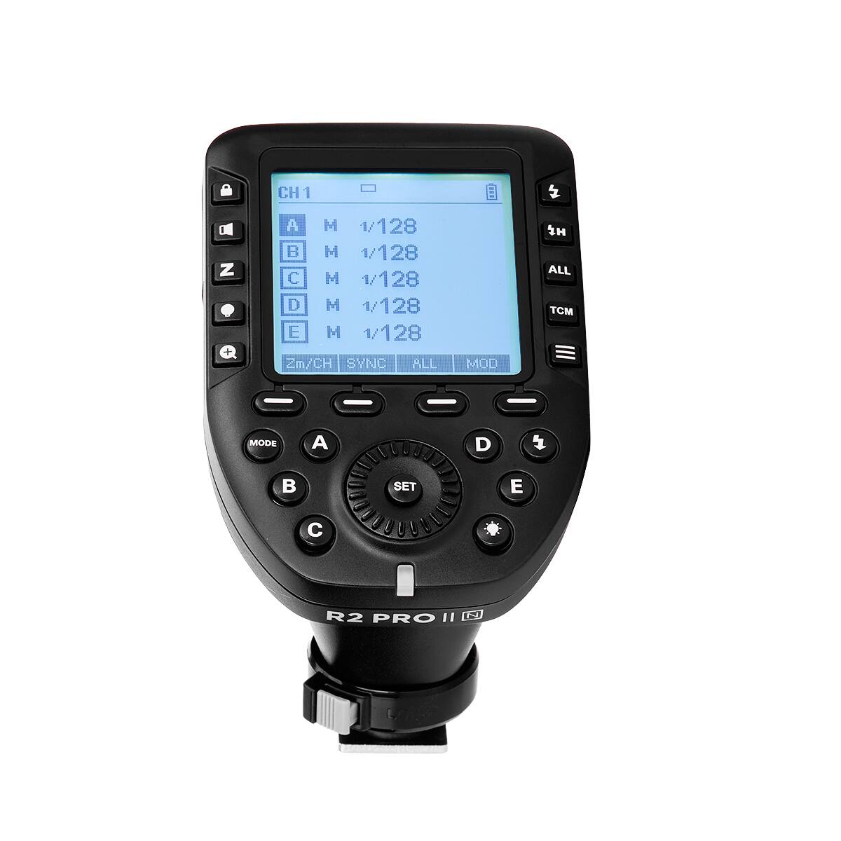 CH 1  
A M 1/128  
B M 1/128  
C M 1/128  
D M 1/128  
E M 1/128  
Zm/CH SYNC ALL MOD  
ALL TCM MODE A D  
SET E  
R2 PRO