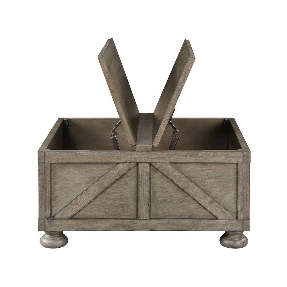 Alt View 2. Furniture of America - Zula Wood Hidden Storage Coffee Table - Grey.