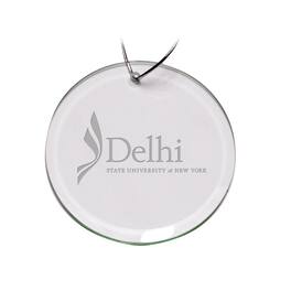 Jardine - SUNY Delhi Broncos 3'' Glass Round Ornament - Multicolor