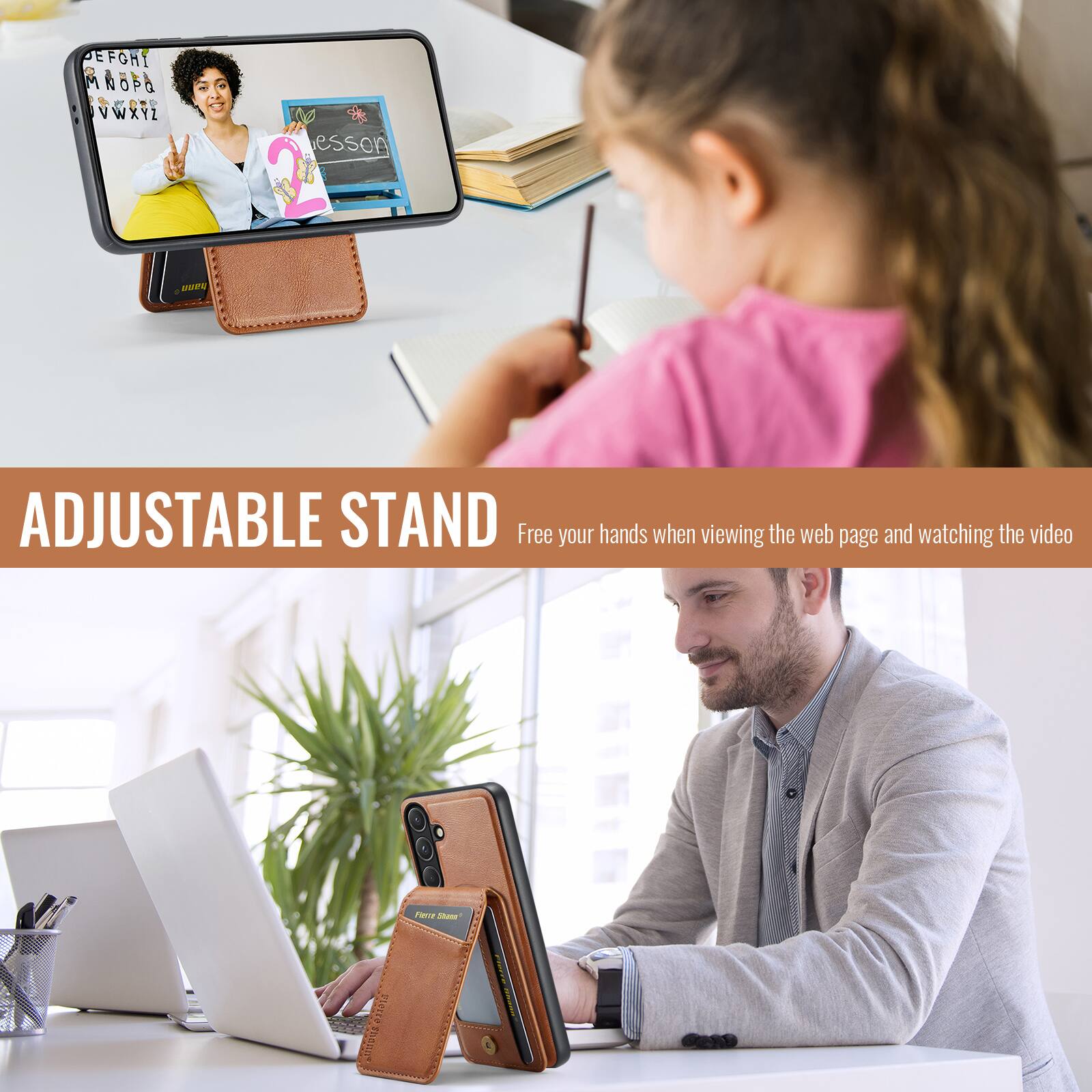 ADJUSTABLE STAND  
Free your hands when viewing the web page and watching the video