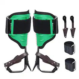 VEVOR - Tree Climbing Spikes, 1 Pair Alloy Steel Climbing Spurs, 350lbs Load Capacity Tree Climbing Gear with Straps - Green