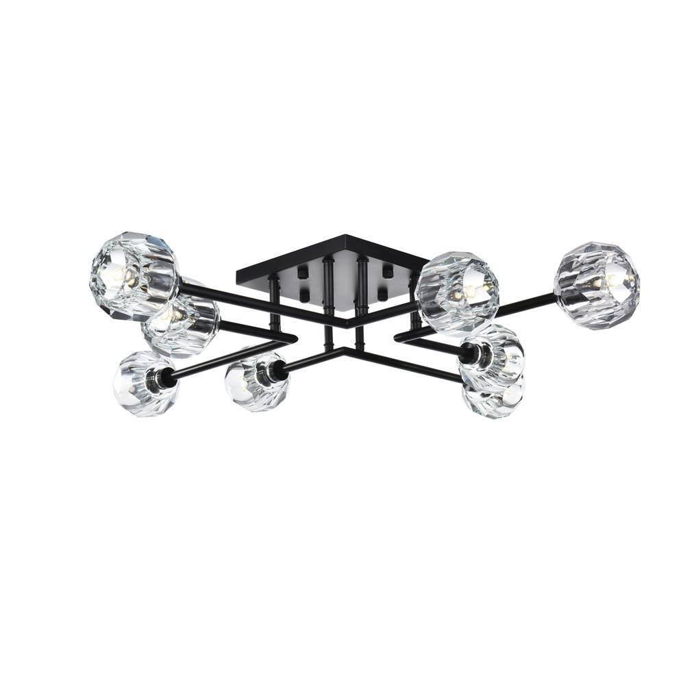Alt View 6. Elegant Lighting - Eren 31 inch Flush Mount in Black - Black.