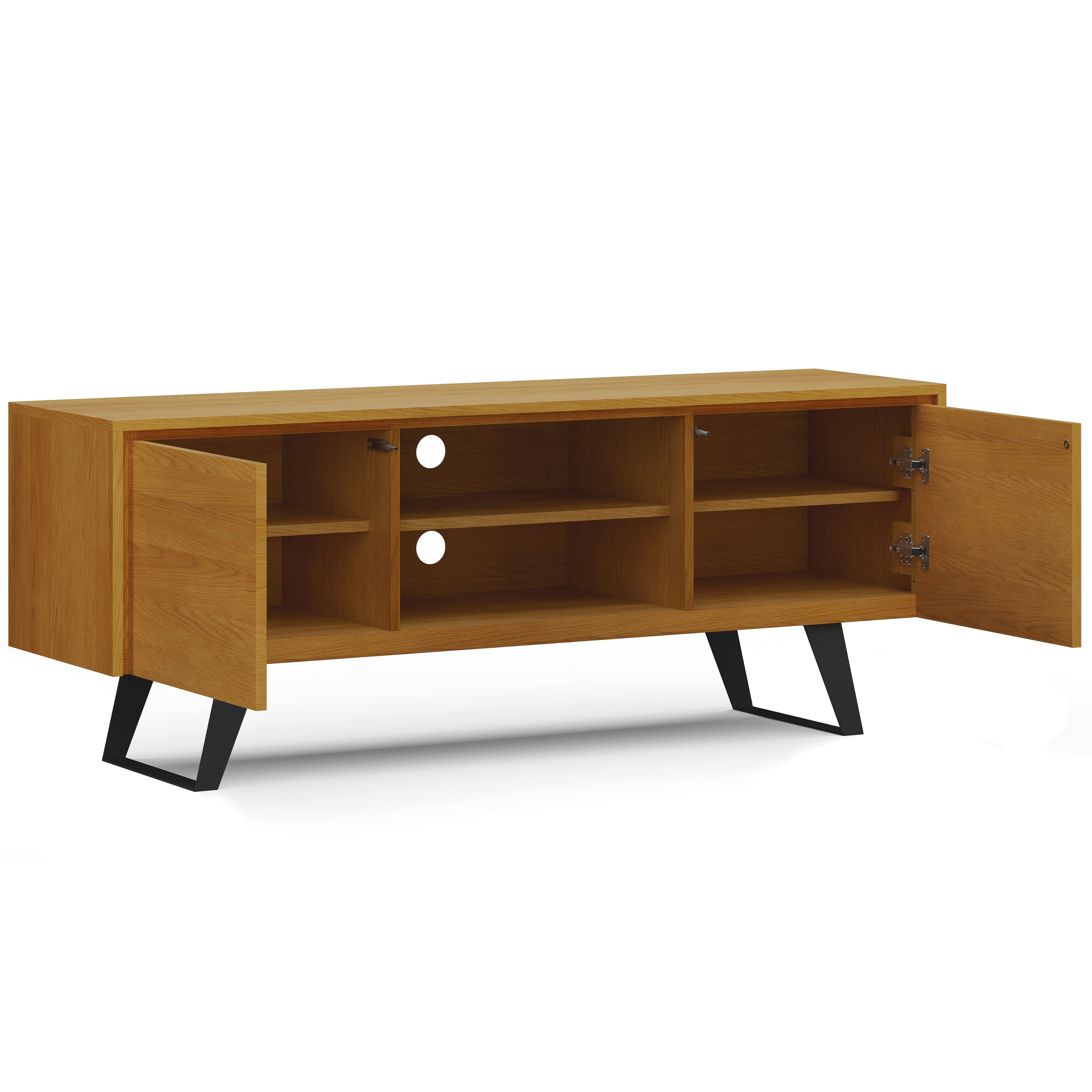 Alt View 4. Simpli Home - Lowry TV Media Stand in Oak - Oak.