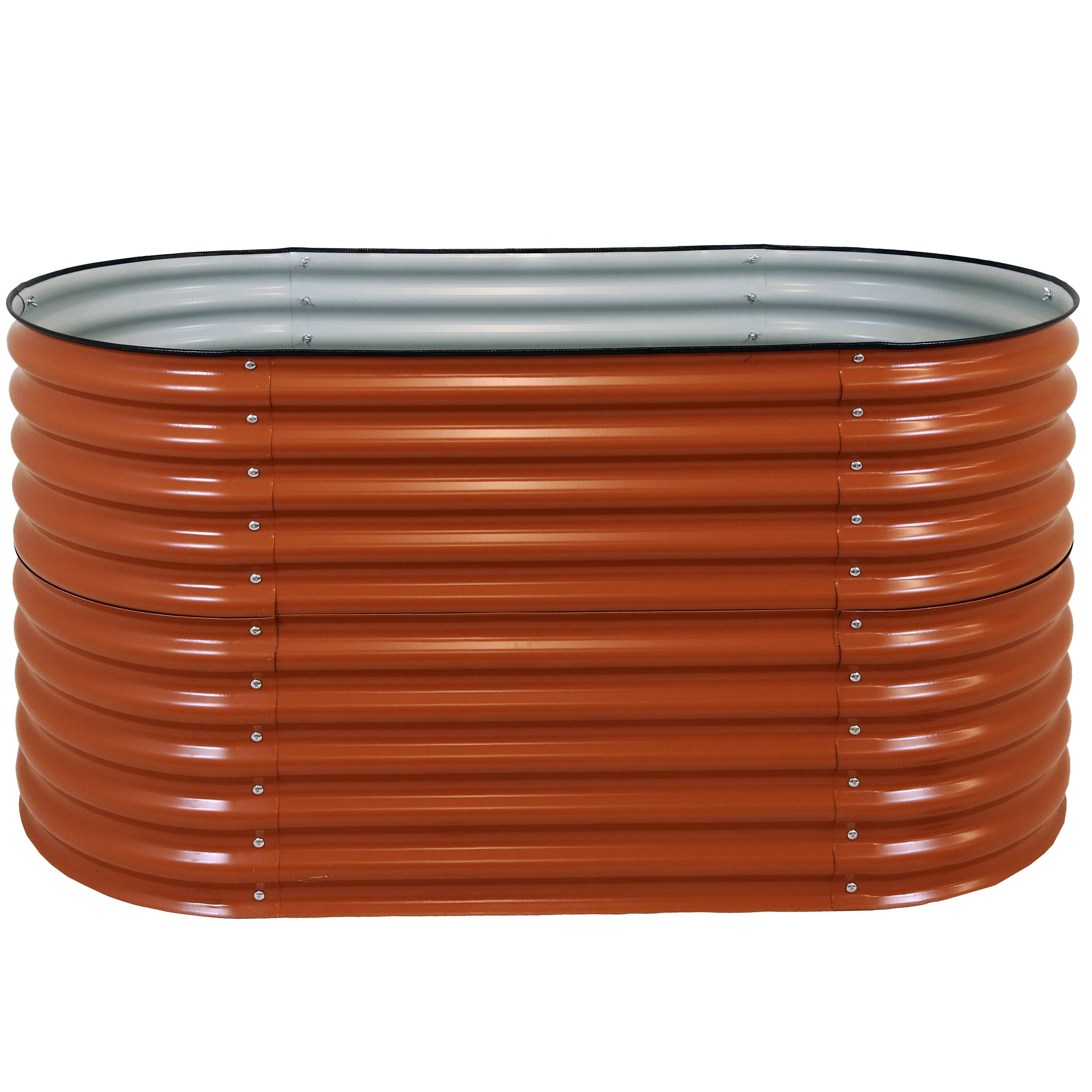 Alt View 9. Sunnydaze - Galvalume Steel Rectangle Raised Bed - 62.5 in x 32 in - Brown.