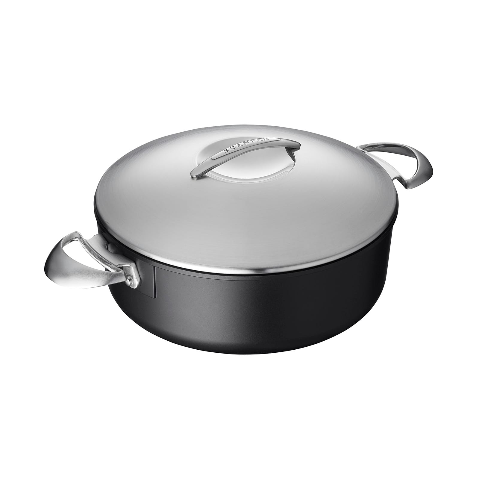 Scanpan - Professional 4.5 Quart Low Sauce Pot, 10.25 Inch - Black