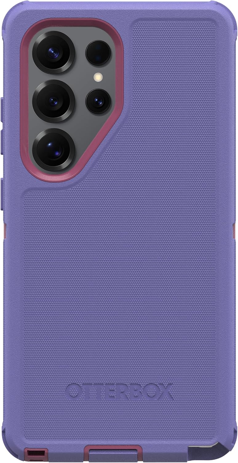 Back. OtterBox - OtterBox Galaxy S25 Ultra (Only) Defender Series Case - Holster Clip Included - Rugged & Durable - with Port Protection - Violet Current (Purple & Pink).