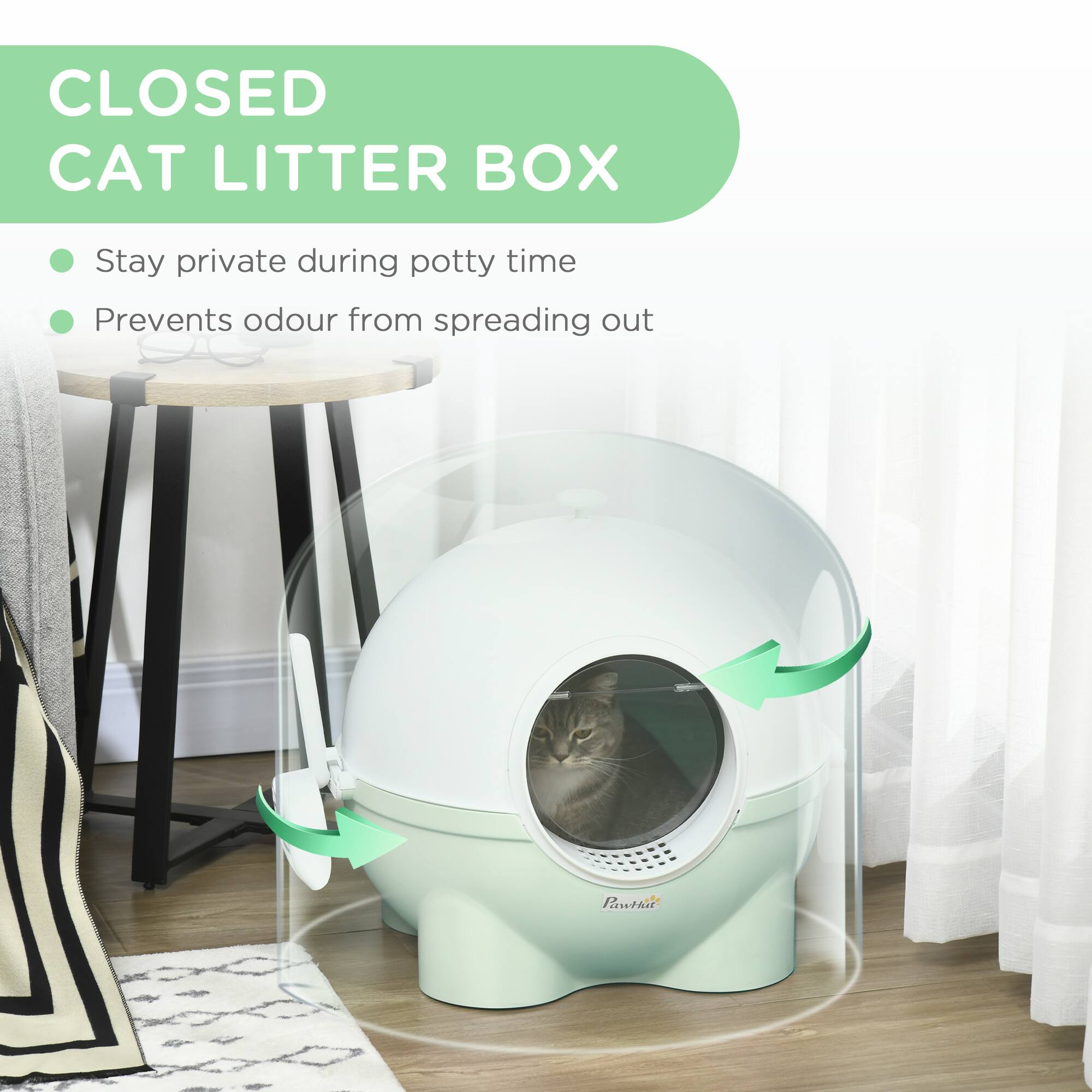 CLOSED CAT LITTER BOX

- Stay private during potty time
- Prevents odour from spreading out