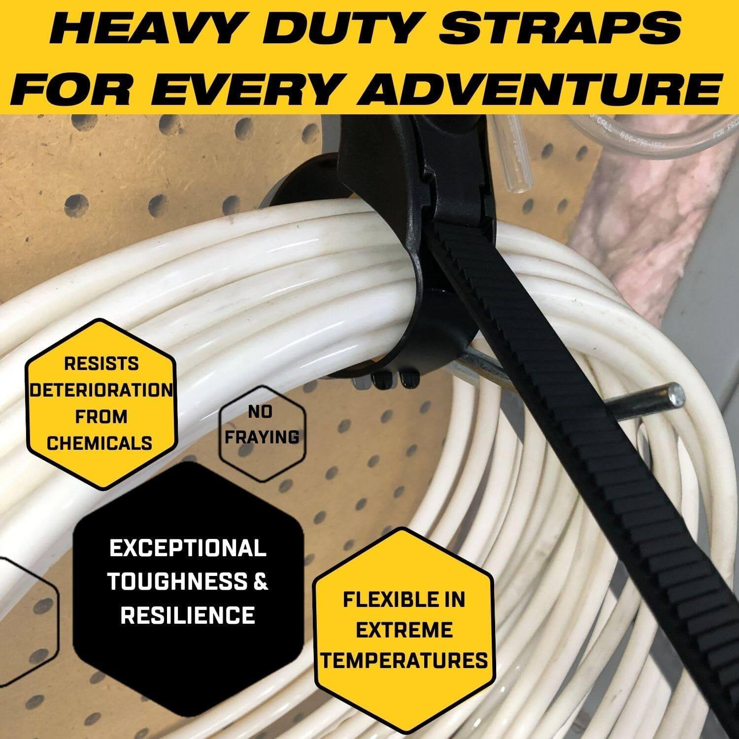 HEAVY DUTY STRAPS FOR EVERY ADVENTURE

- RESISTS DETERIORATION FROM CHEMICALS
- NO FRAYING
- EXCEPTIONAL TOUGHNESS & RESILIENCE
- FLEXIBLE IN EXTREME TEMPERATURES