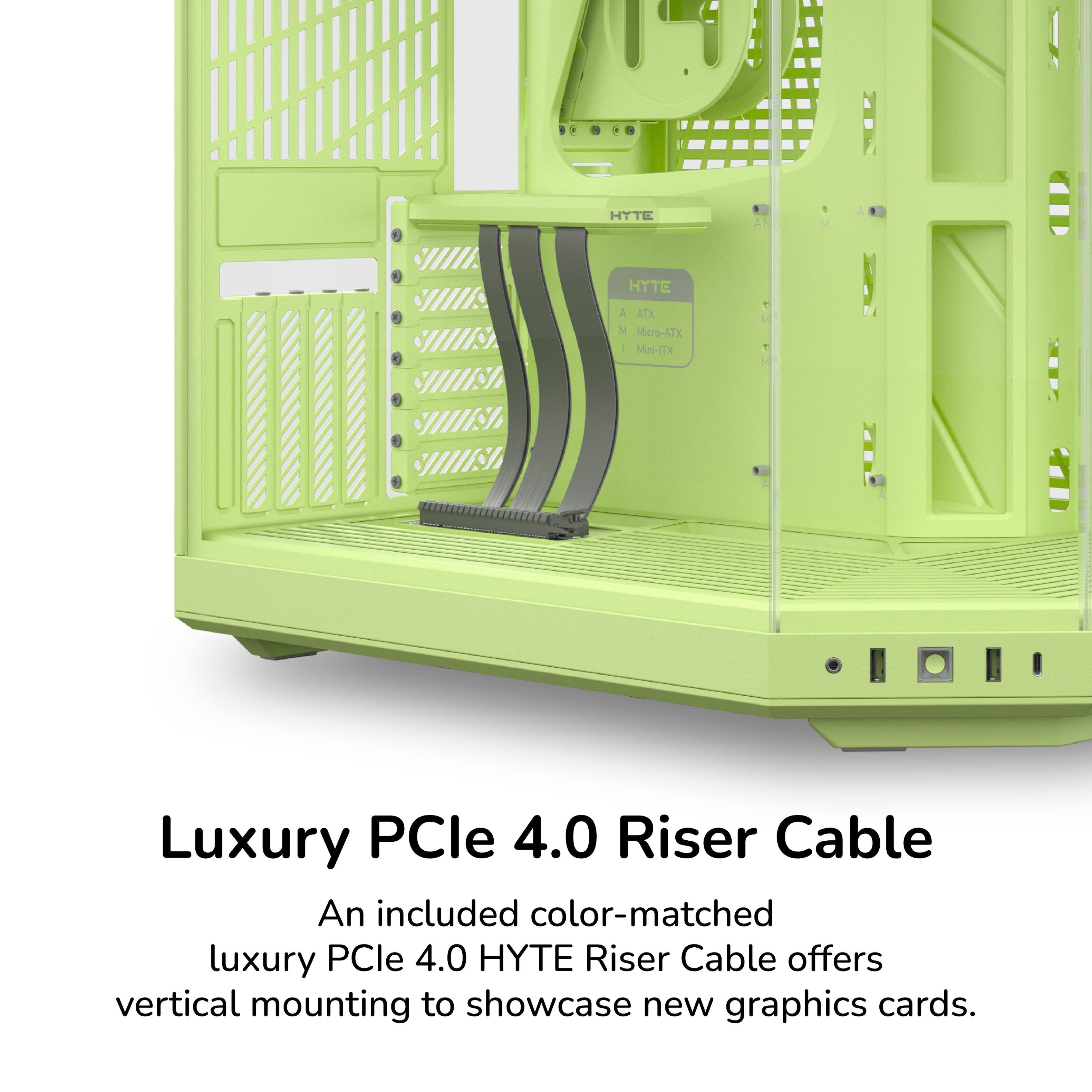 HYTE Y70 Mid Tower ATX Gaming PC Desktop Case with Riser Cable Green CS ...