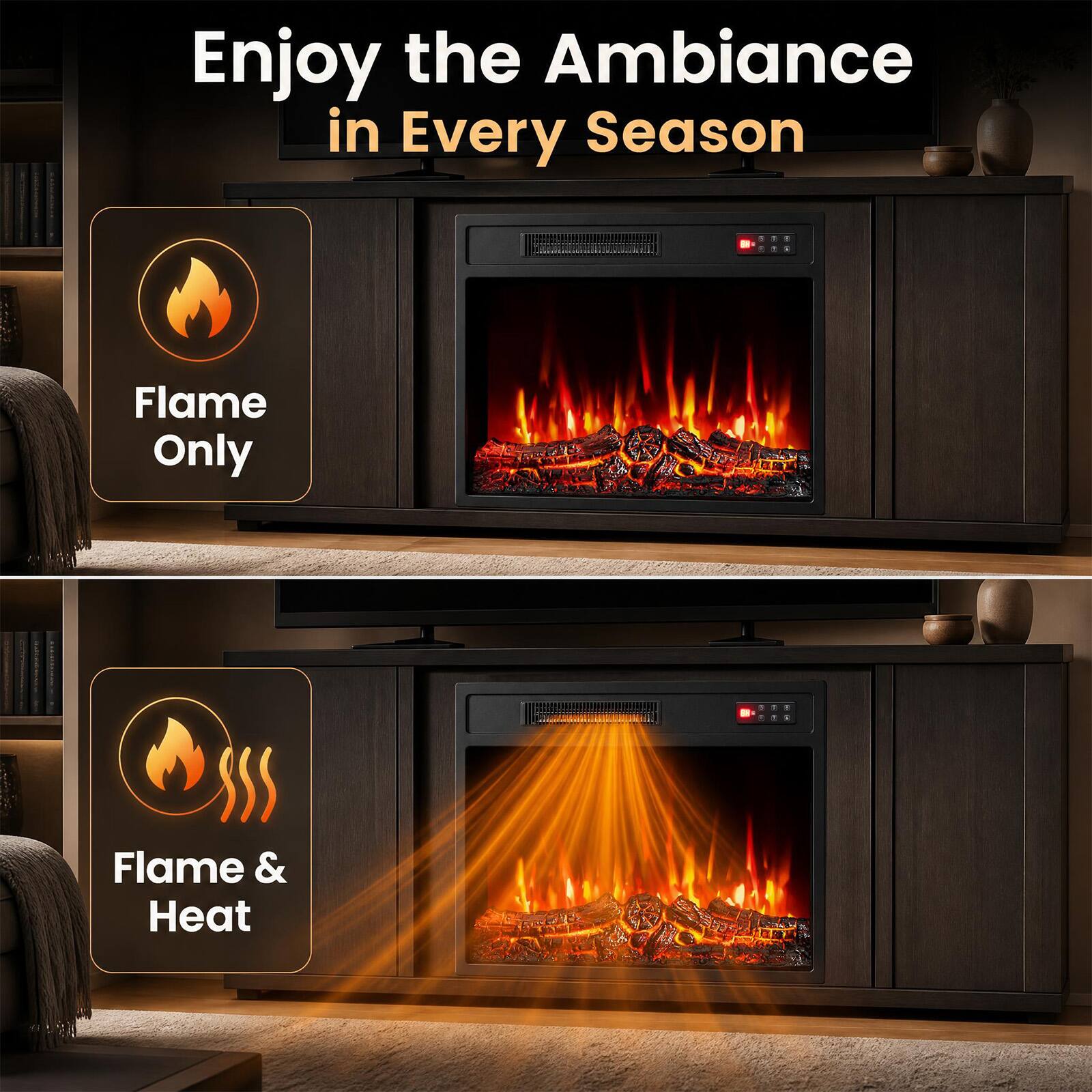 Enjoy the Ambiance in Every Season

Flame Only

Flame & Heat