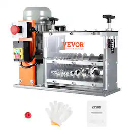 VEVOR - Automatic Wire Stripping Machine, 0.06''-1.57'' Electric Motorized Cable Stripper, 750 W, 98 ft/min Wire Peeler - White;Orange