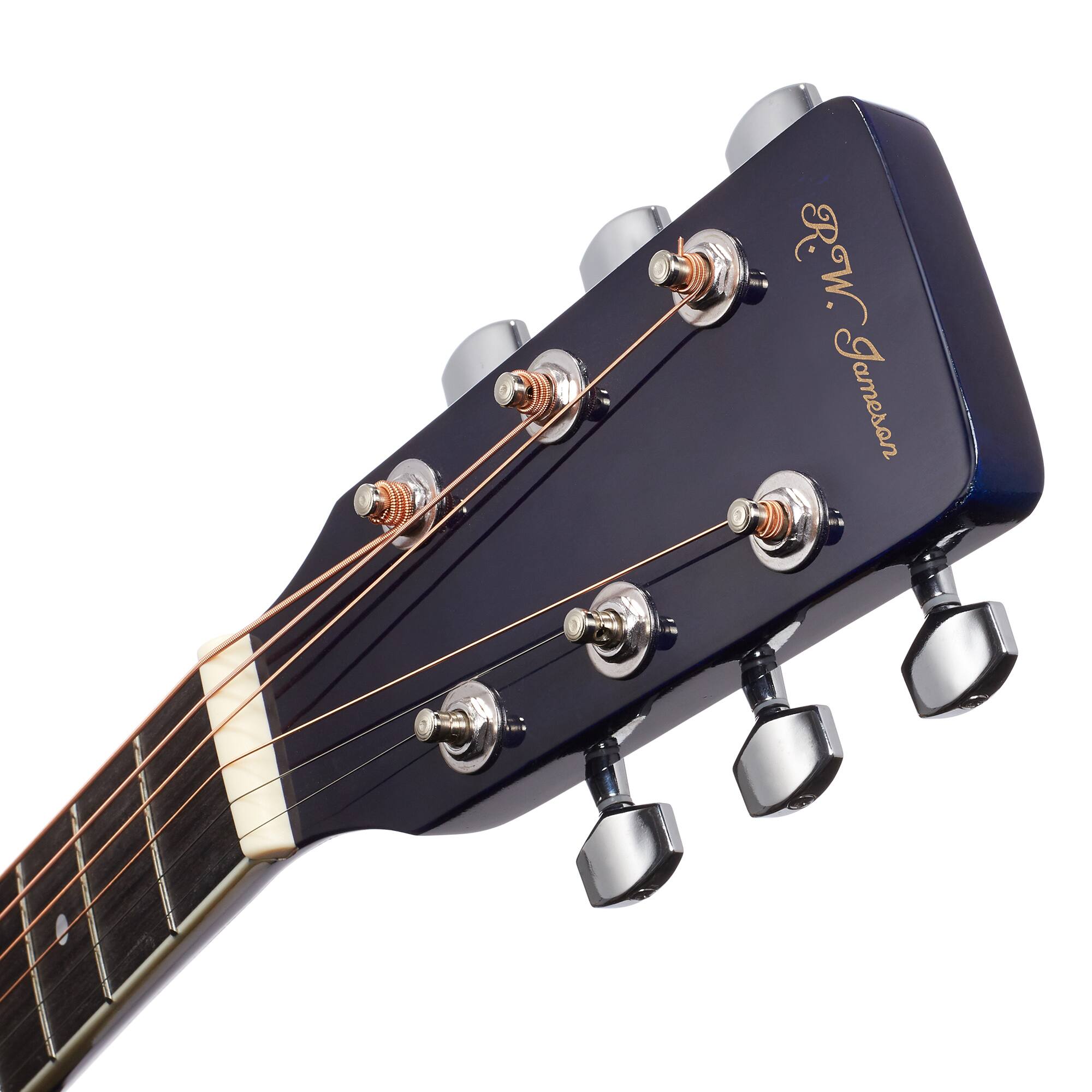 Alt View 4. Jameson Guitars - Thinline Cutaway Acoustic Electric Guitar with Gig Bag - Right Handed - Blue.