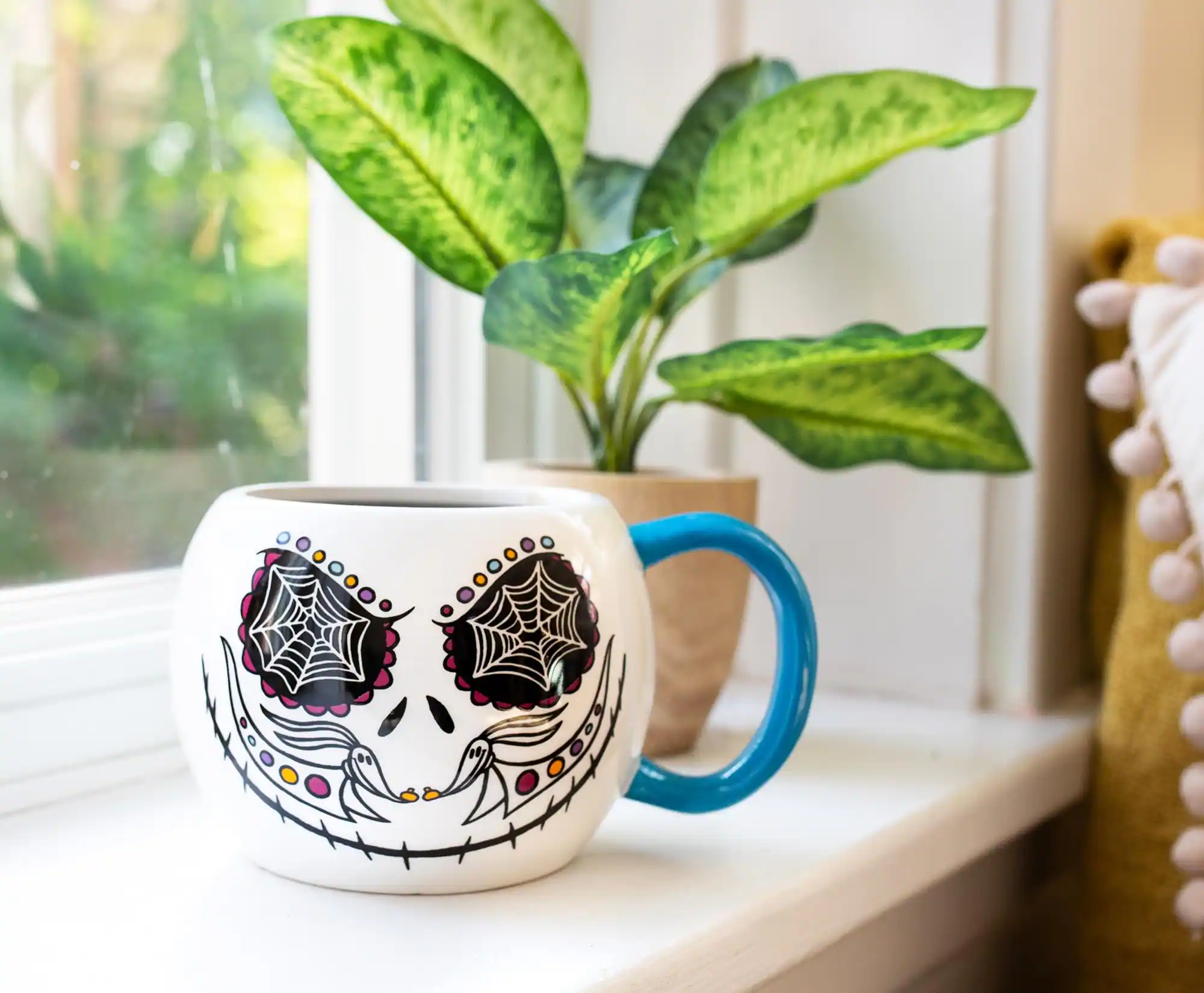 Alt View 10. Disney - Disney Nightmare Before Christmas Jack Skellington Day of the Dead Ceramic Mug - White.