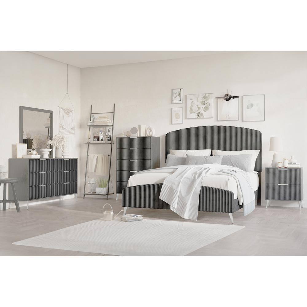 Alt View 3. New Classic Furniture - Kailani Nightstand- Gray - Gray.