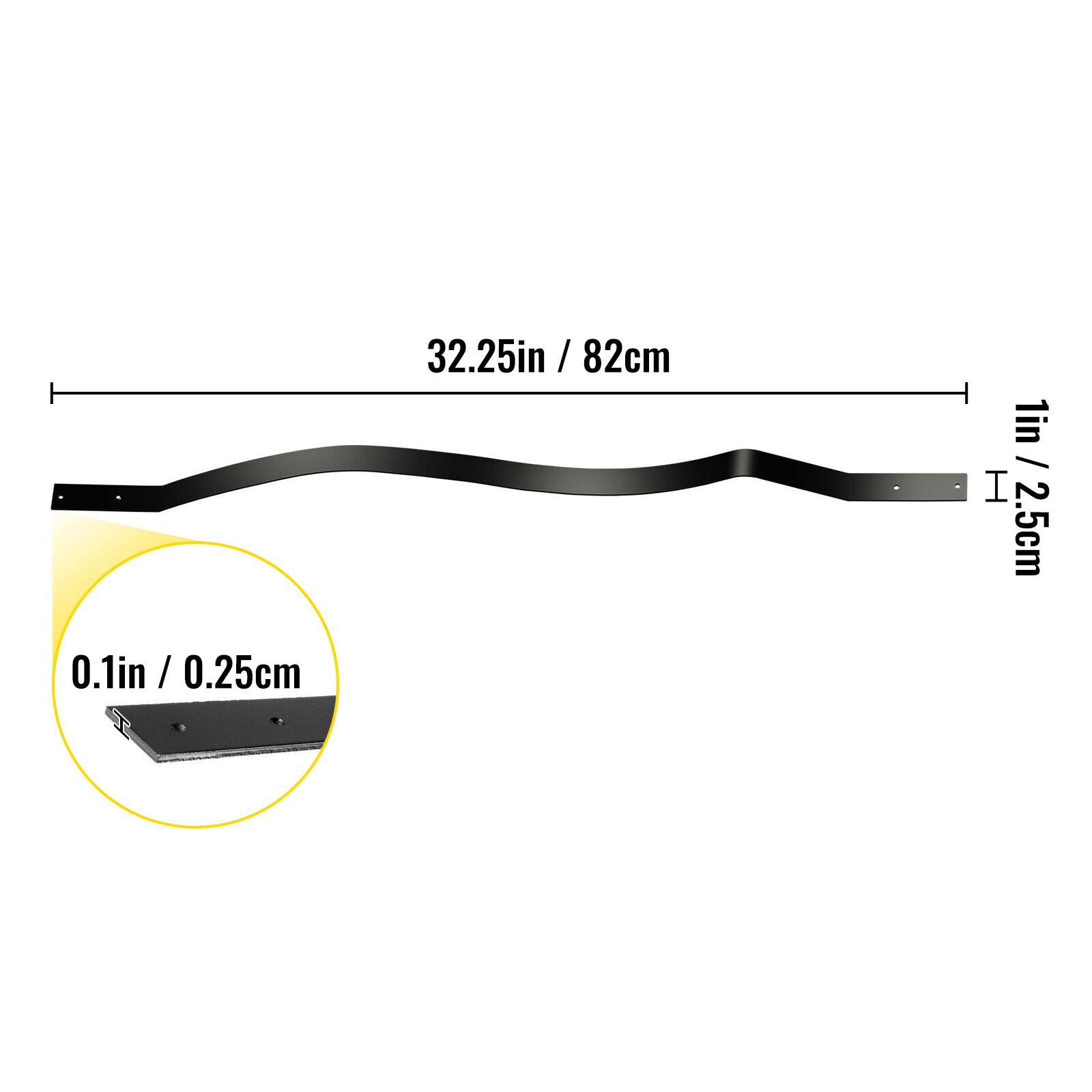 32.25in / 82cm, 1in / 2.5cm, 0.1in / 0.25cm