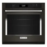 KitchenAid - 27" Built-In Single Electric Wall Oven with Air Fry Mode - Black Stainless Steel - Front_Zoom