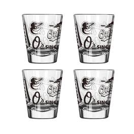 Logo Brands - Baltimore Orioles 4-Pack 2oz. Shot Glass Set - Multicolor
