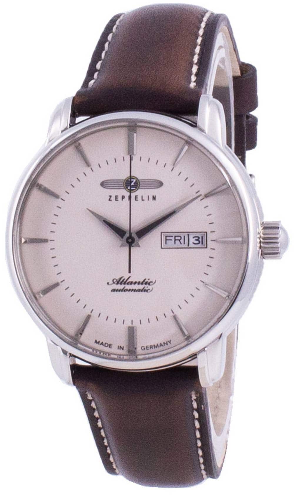 Zeppelin - Atlantic Dial Leather Strap Automatic 8466-5 84665 Men's Watch - Beige