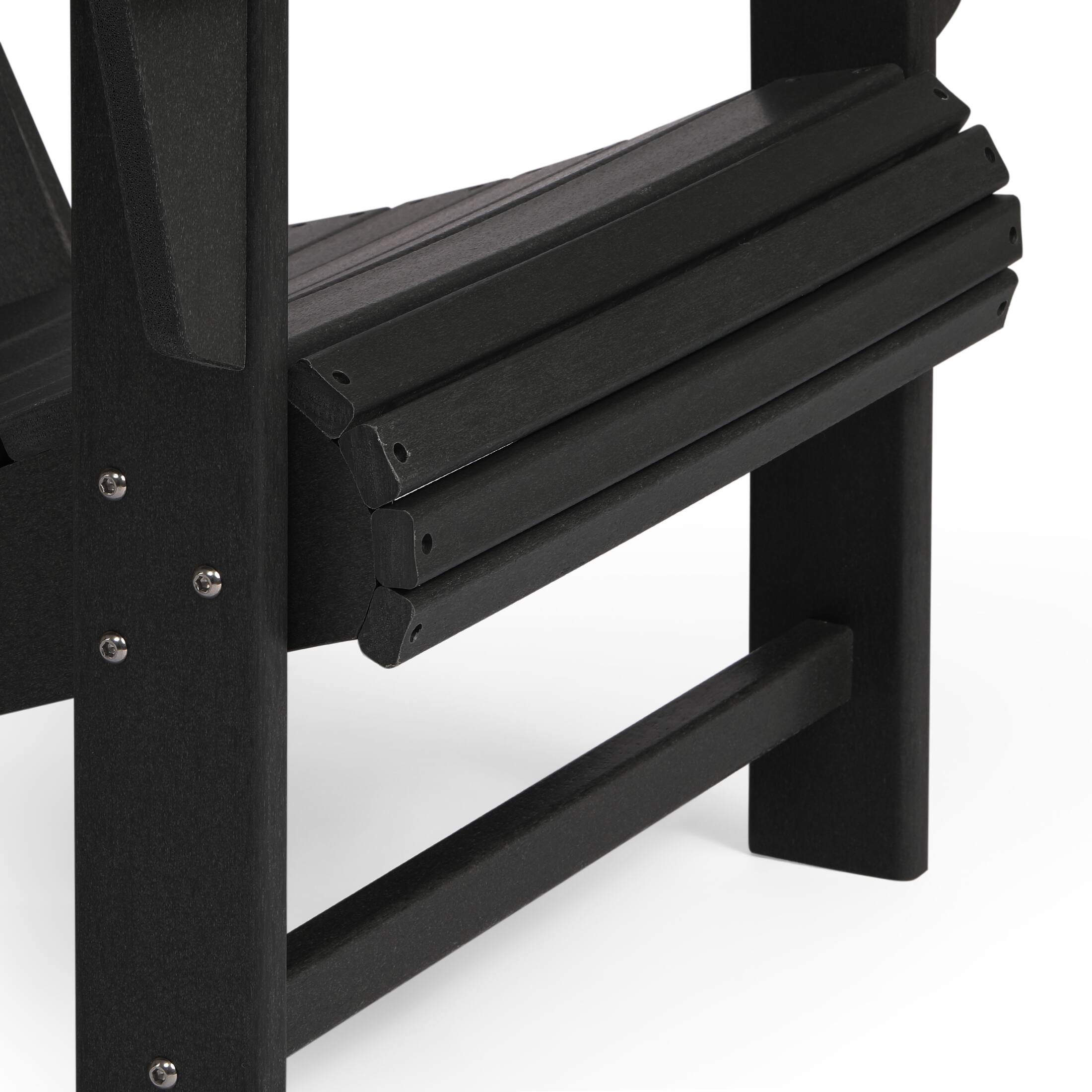 Alt View 4. WestinTrends - WestinTrends Highland 4-Piece Outdoor Patio HDPE Adirondack Chairs With Ottomans and Cup Holder Set - Black.