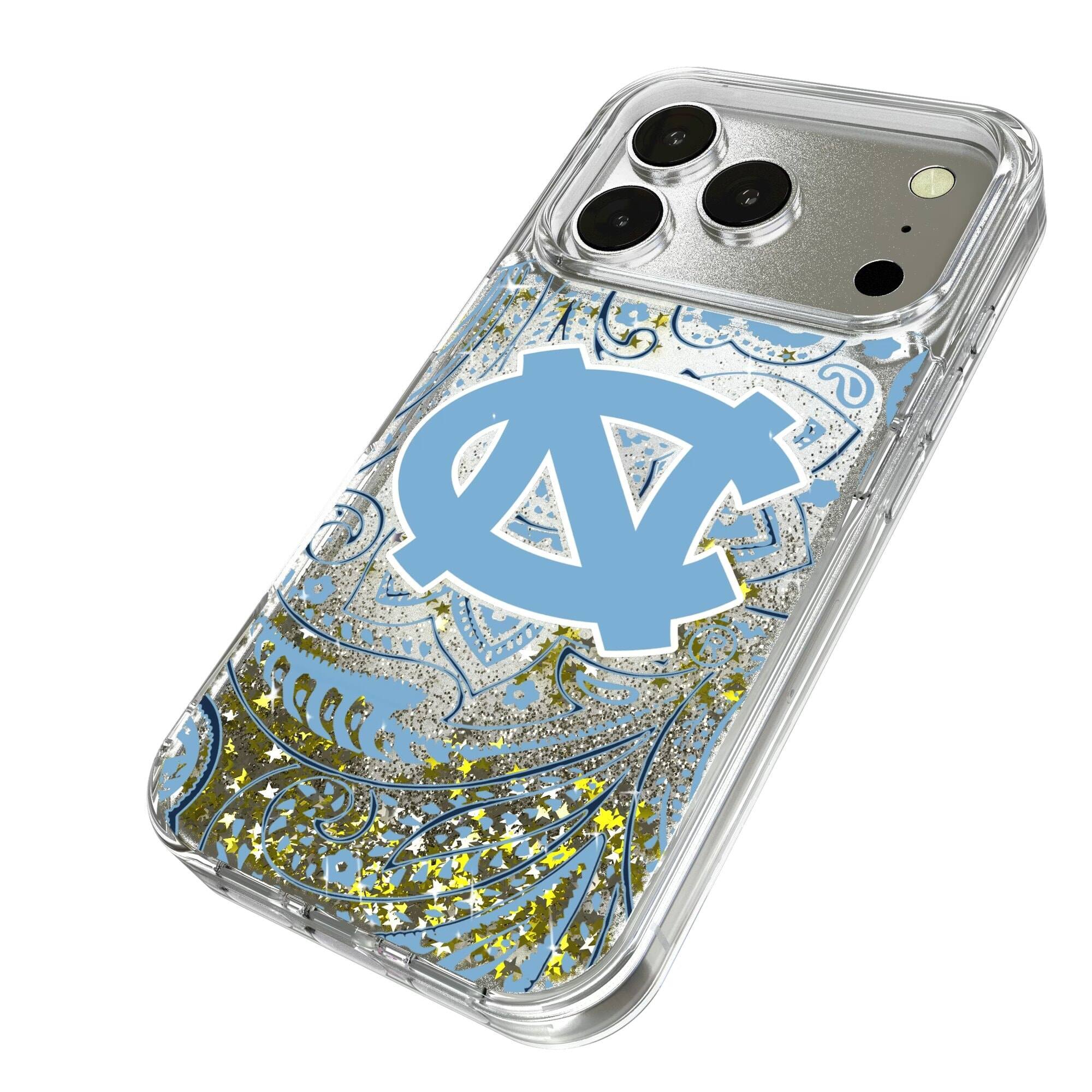 Alt View 1. Keyscaper - North Carolina Tar Heels iPhone Glitter Paisley Design Case - 13 Pro Max - Multicolor.