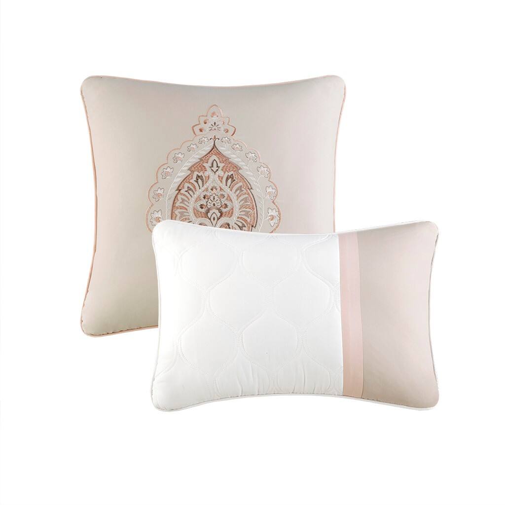 Alt View 3. Gracie Mills - Gracie Mills Ronny 8-Piece Damask-Inspired Comforter Set - Blush.