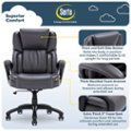 Angle Zoom. Serta - Garret Bonded Leather Executive Office Chair with Premium Cushioning - Space Gray.