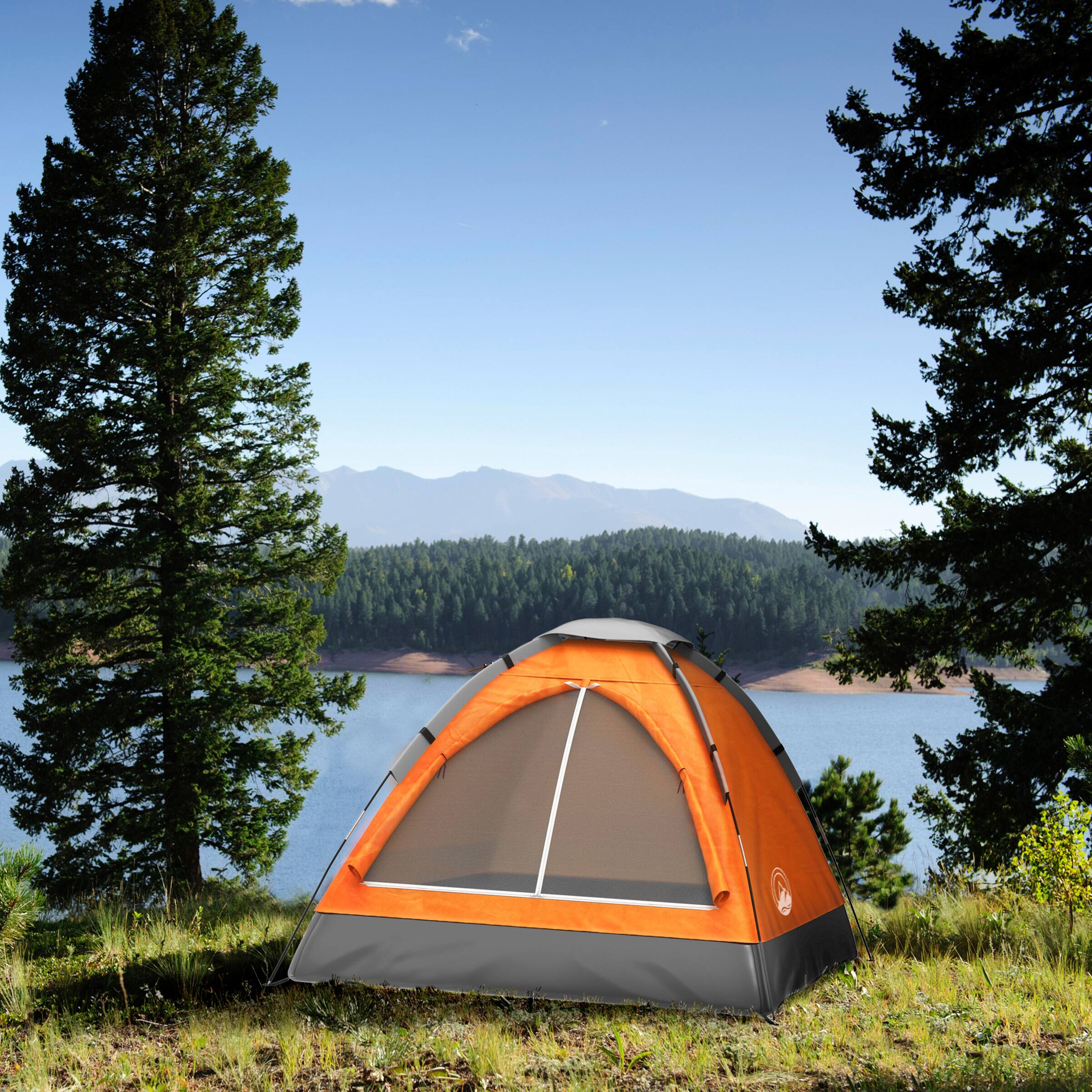 Angle. Wakeman - 2 Person Camping Tent - Orange.
