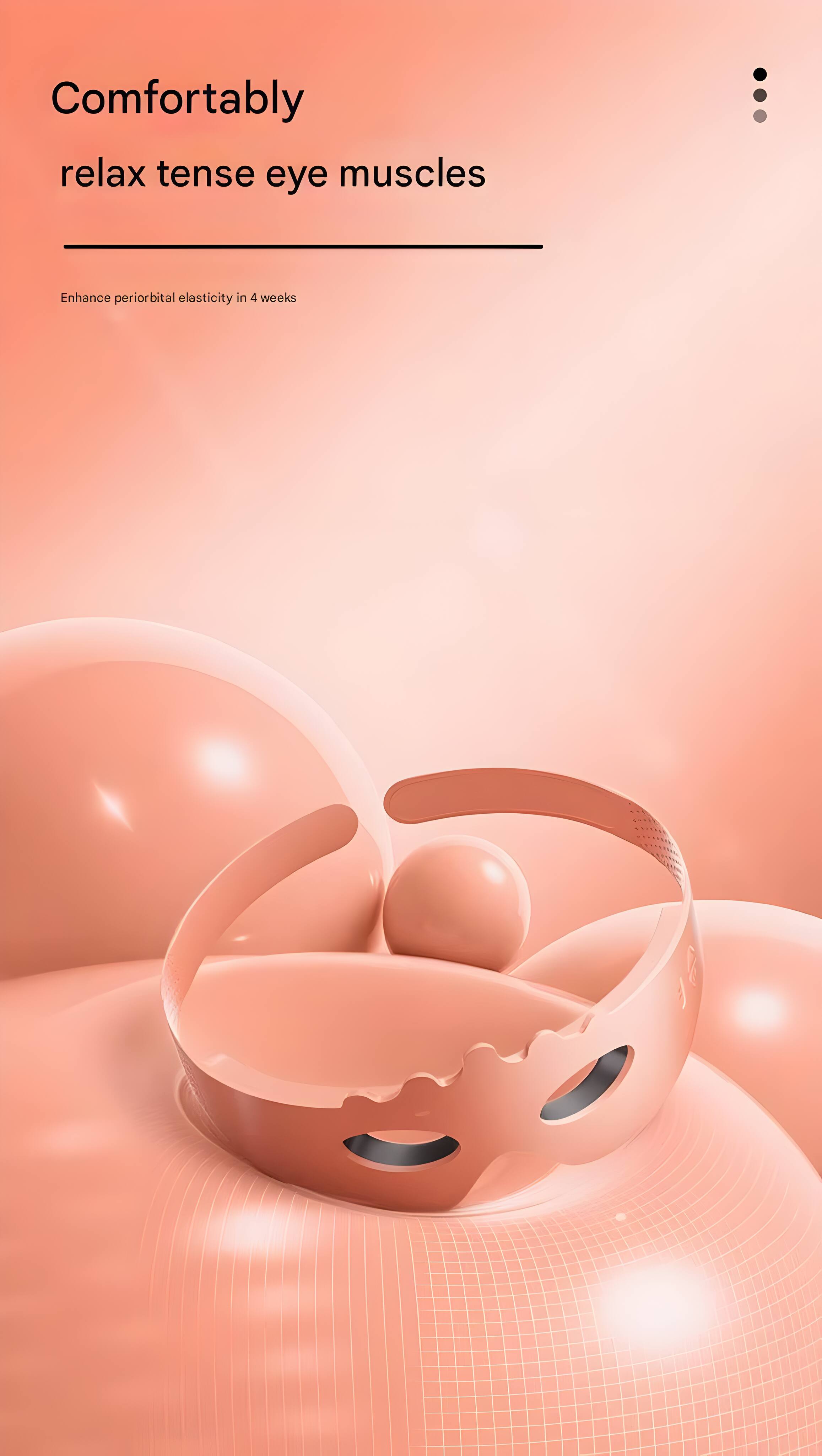 Comfortably relax tense eye muscles ... Enhance periorbital elasticity in 4 weeks