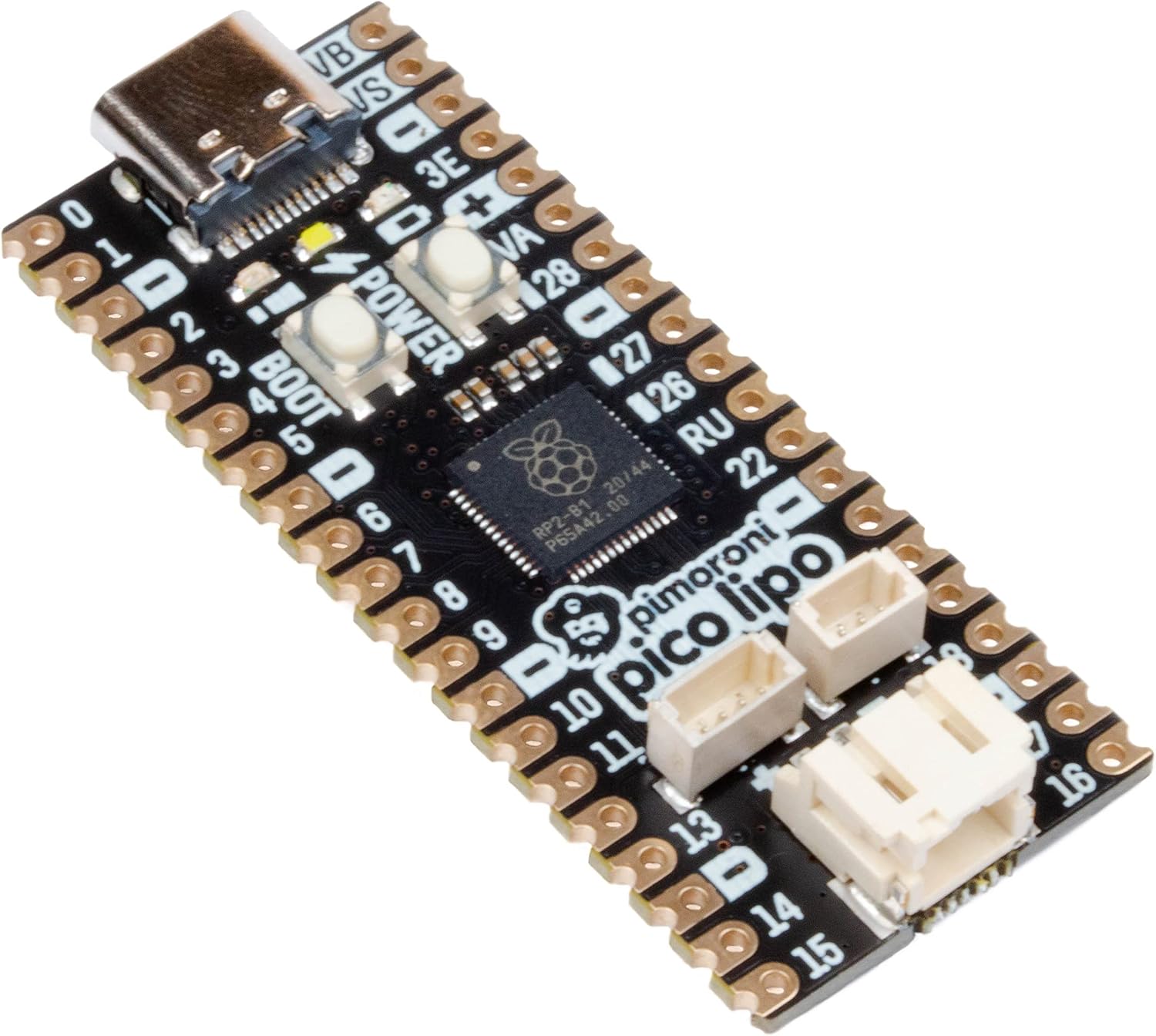Pimoroni PIM560 Pico LiPo – 16MB RP2040 powered microcontroller USB C ...