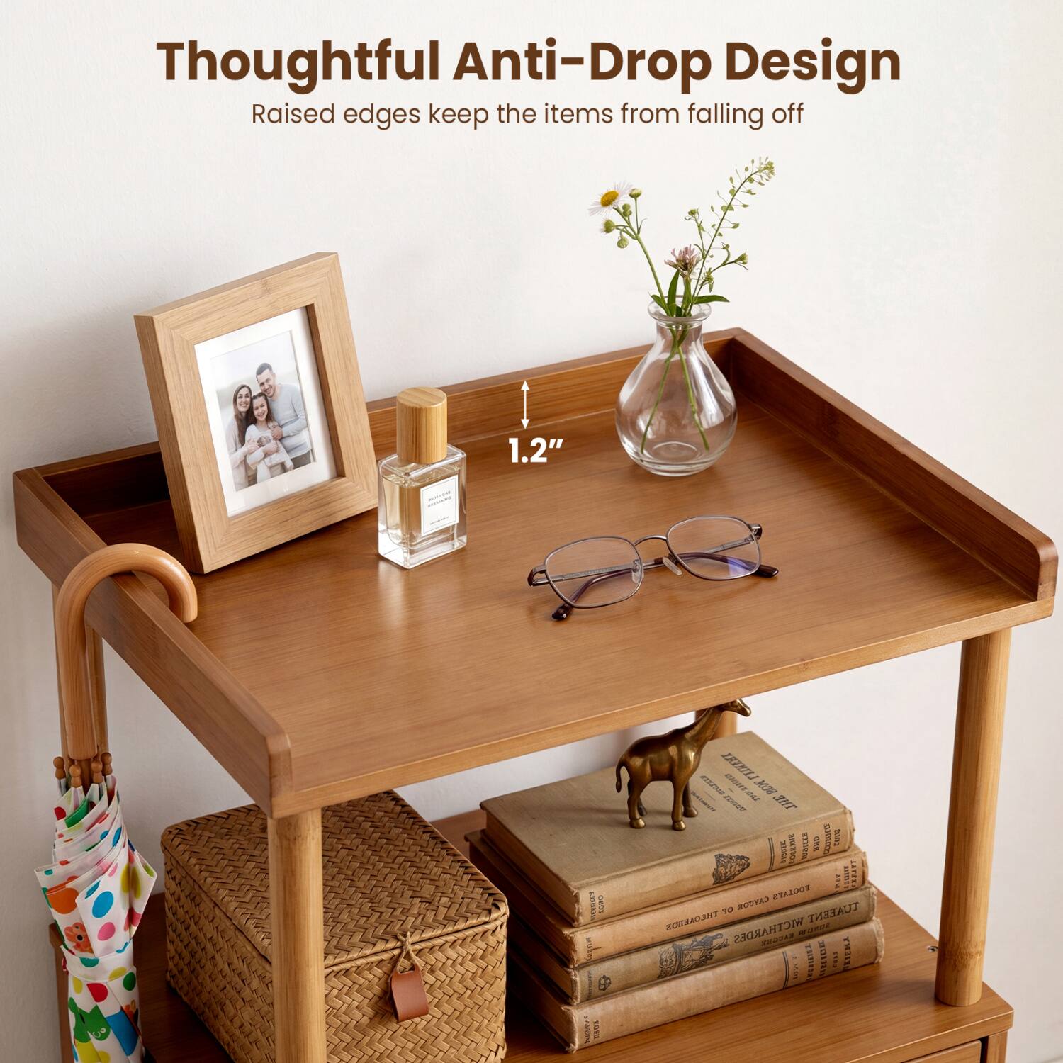 Thoughtful Anti-Drop Design  
Raised edges keep the items from falling off  

1.2"  

COMMON LOBO KORTA  
asseries LIVERY GOUDAS K38 OAA convers THE OLEME WOODLE aka wann DAYS FOOLATS PST CHICK LATEXY 80 MODAYS TUAEENT THEOAETOS WICTHARDES PROINES 301311 1153 TIENT