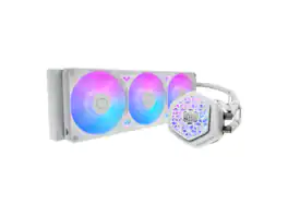 Cooler Master - Atmos II 360 AIO CPU Cooler, VRM Fan, Dual Pump, 400mm Tubing, ARGB PWM, AM5/LGA 1851 - White