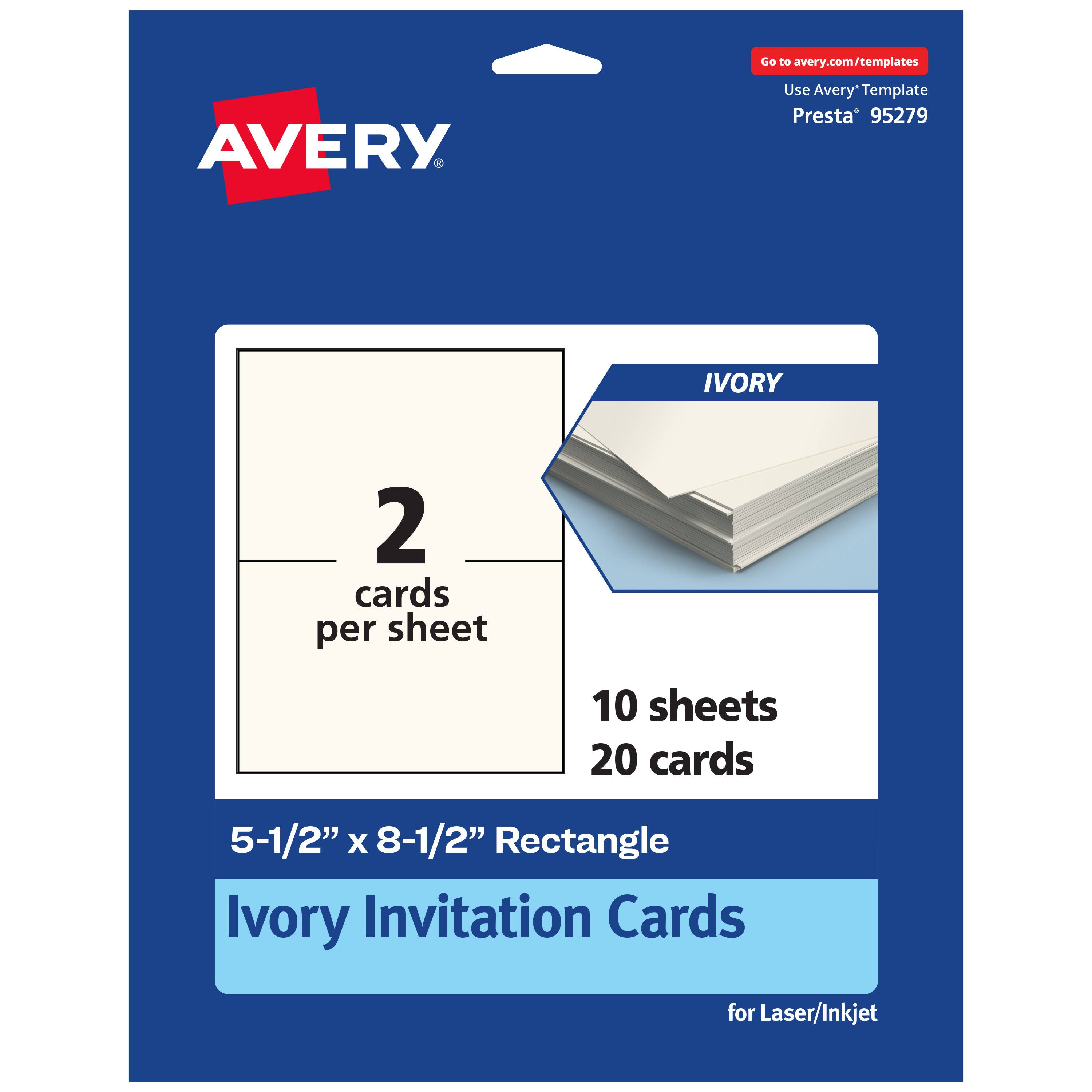 "Avery - Printable Invitation Cards, 5.5"" x 8.5"", Ivory, 20ct - White" price history on PriceWatchPro