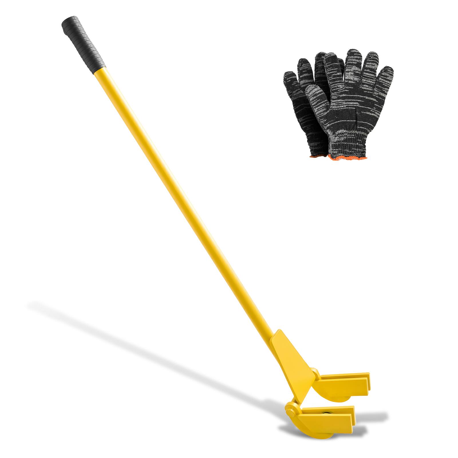 Front. VEVOR - Pallet Buster Tool, 41 Inch Carbon Steel Handle Wrecking Pry Bar, 2000 lbs Weight Capacity, Heavy Duty Deck Board - Yellow.
