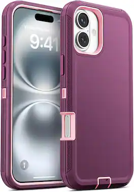Entronix - Heavy Duty Case for iPhone 17 - Triple-Layer Protection - Purple