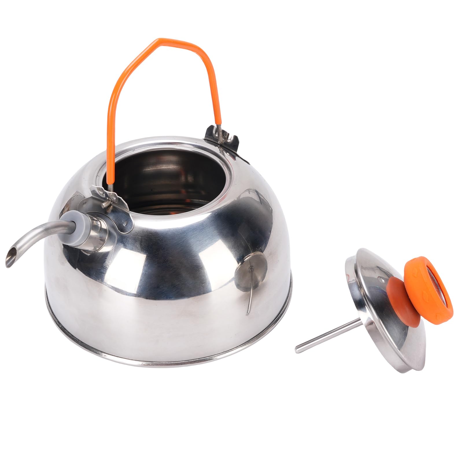 Alt View 5. Dapper Styles - 0. Camping Kettle With Lightweight Teapot Outdoor Coffee Pot Tea For Boiling Water Portable Camp Cookware H... - Titanium.