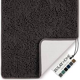 Zulay Kitchen - Zulay Home Soft Shaggy Bathroom Rug - Ultra Absorbent Bath Mats for Bathroom Non Slip Carpet - Stone Gray