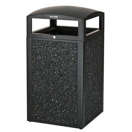 Alpine Industries - 40 Gallon Steel Outdoor Trash Can with Insert Liner and Dome Lid - Gray