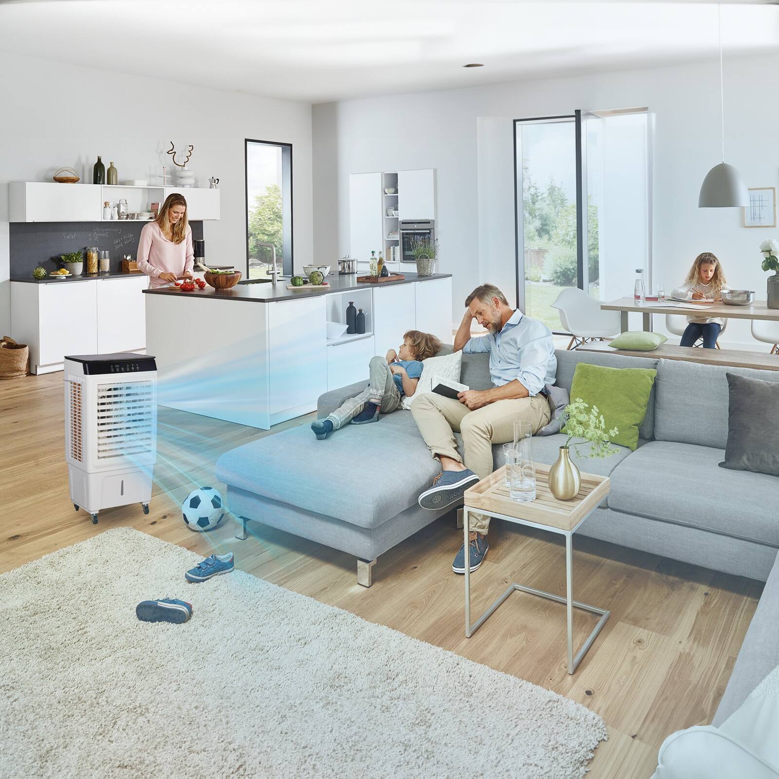 Alt View 8. Winado - 3 in 1 Portable Evaporative Cooler,703LR,Indoor,Outdoor,3000CFM Personal Air Cooler with remote control ,11.89 Gal Large - White and Black.