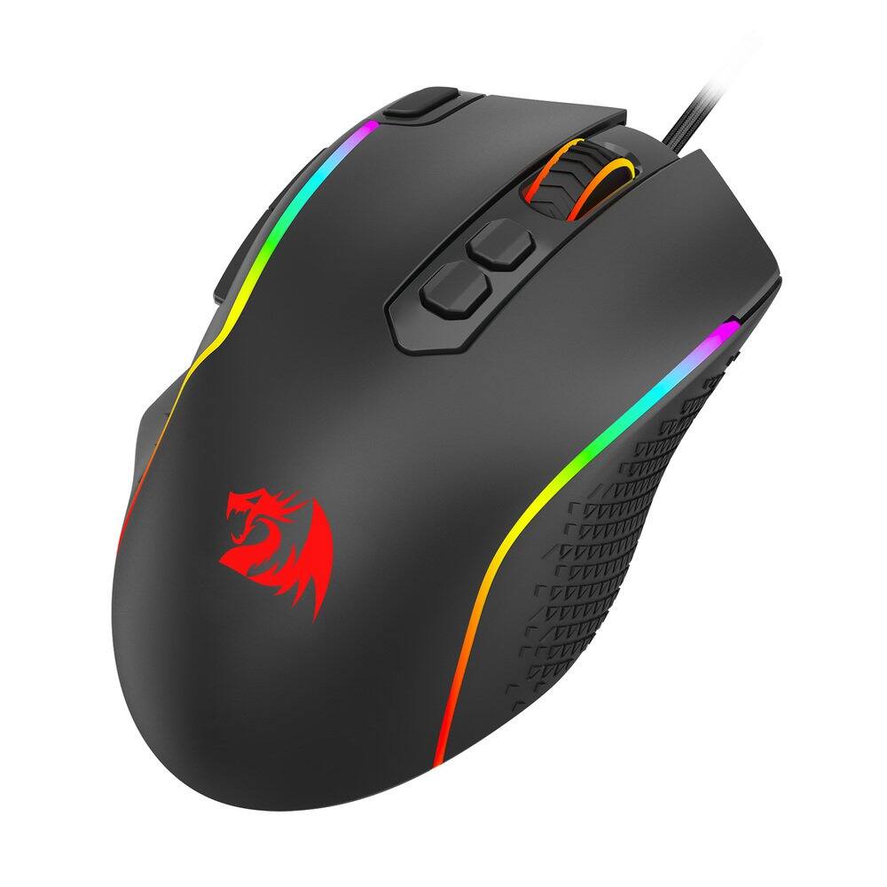 Alt View 2. REDRAGON - Ardal M615 Gaming Mouse, with RGB streaming lights, 8 buttons, 7200 DPI, multifunctional software - Black.