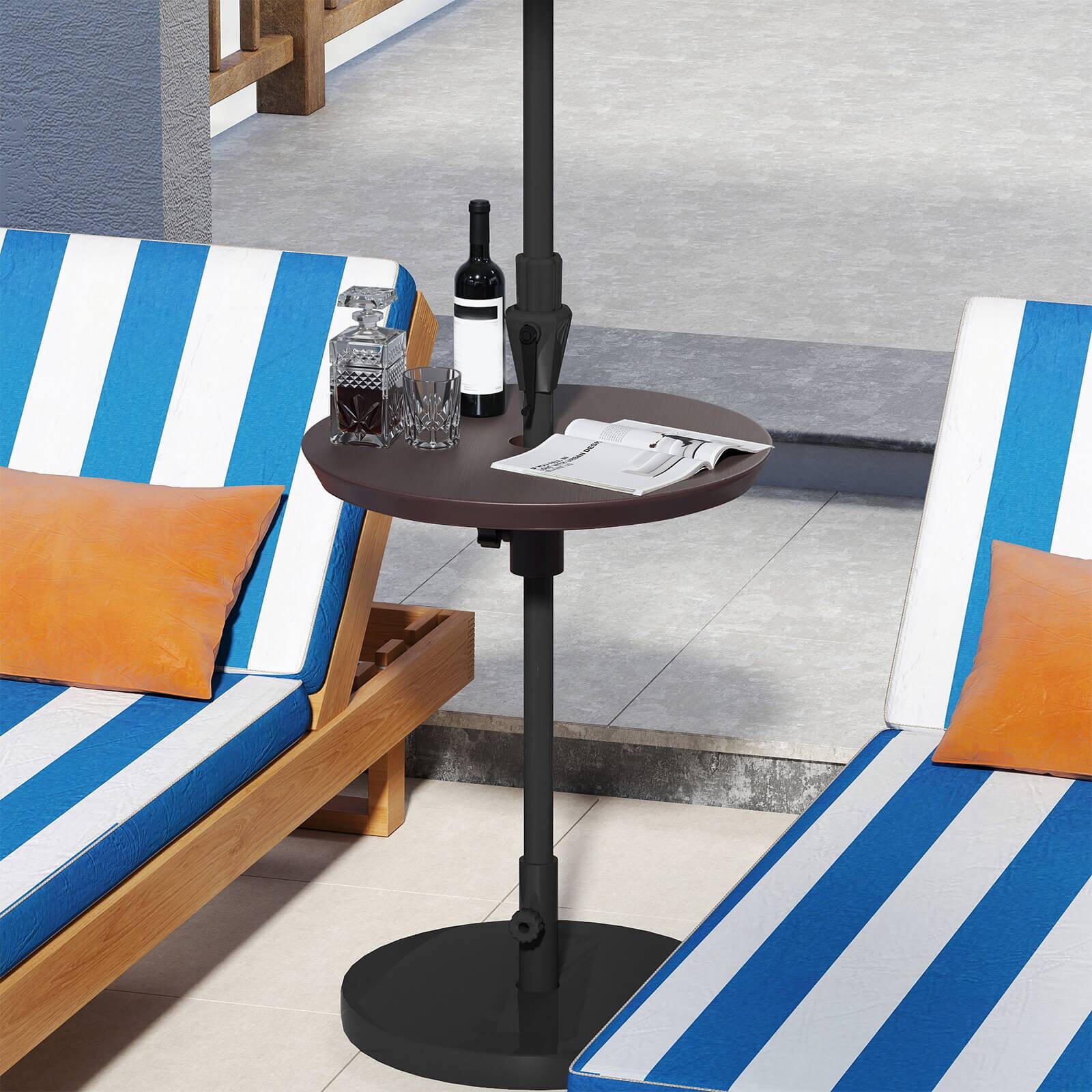 Alt View 1. Costway - Costway 20" Outdoor Adjustable Umbrella Table for 1.5" & 1.9" Patio Umbrella Pole - Coffee.
