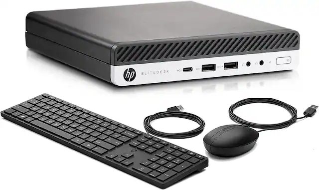 Front. HP - HP Micro Desktop Computer 800 G3 Elitedesk Mini Business PC, Intel Core i5-6500T,16GB DDR4, 512GB SSD,WiFi, Win11 Pro - Black.