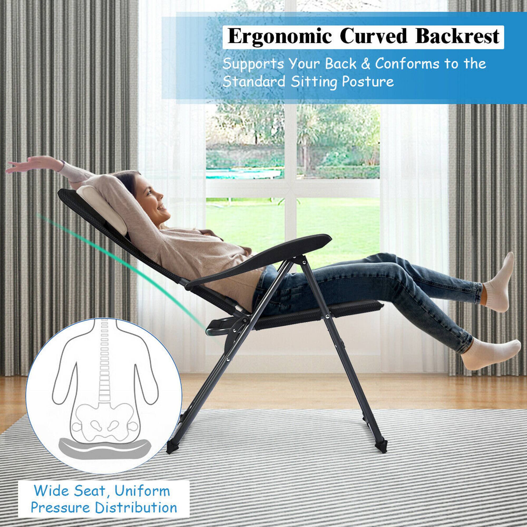 Ergonomic Curved Backrest  
Supports Your Back & Conforms to the Standard Sitting Posture  

Wide Seat, Uniform Pressure Distribution