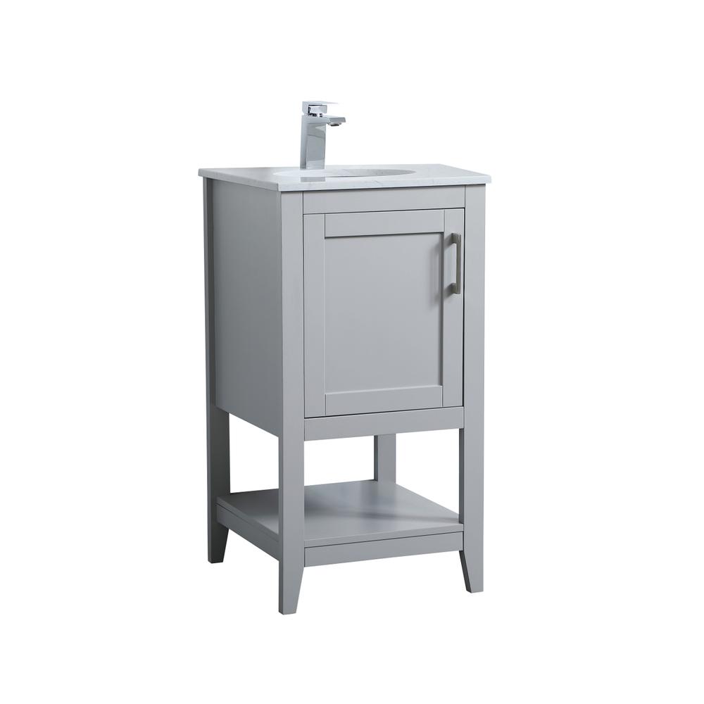 Alt View 4. Elegant Kitchen and Bath - 18 inch Single Bathroom Vanity in Grey - Grey.