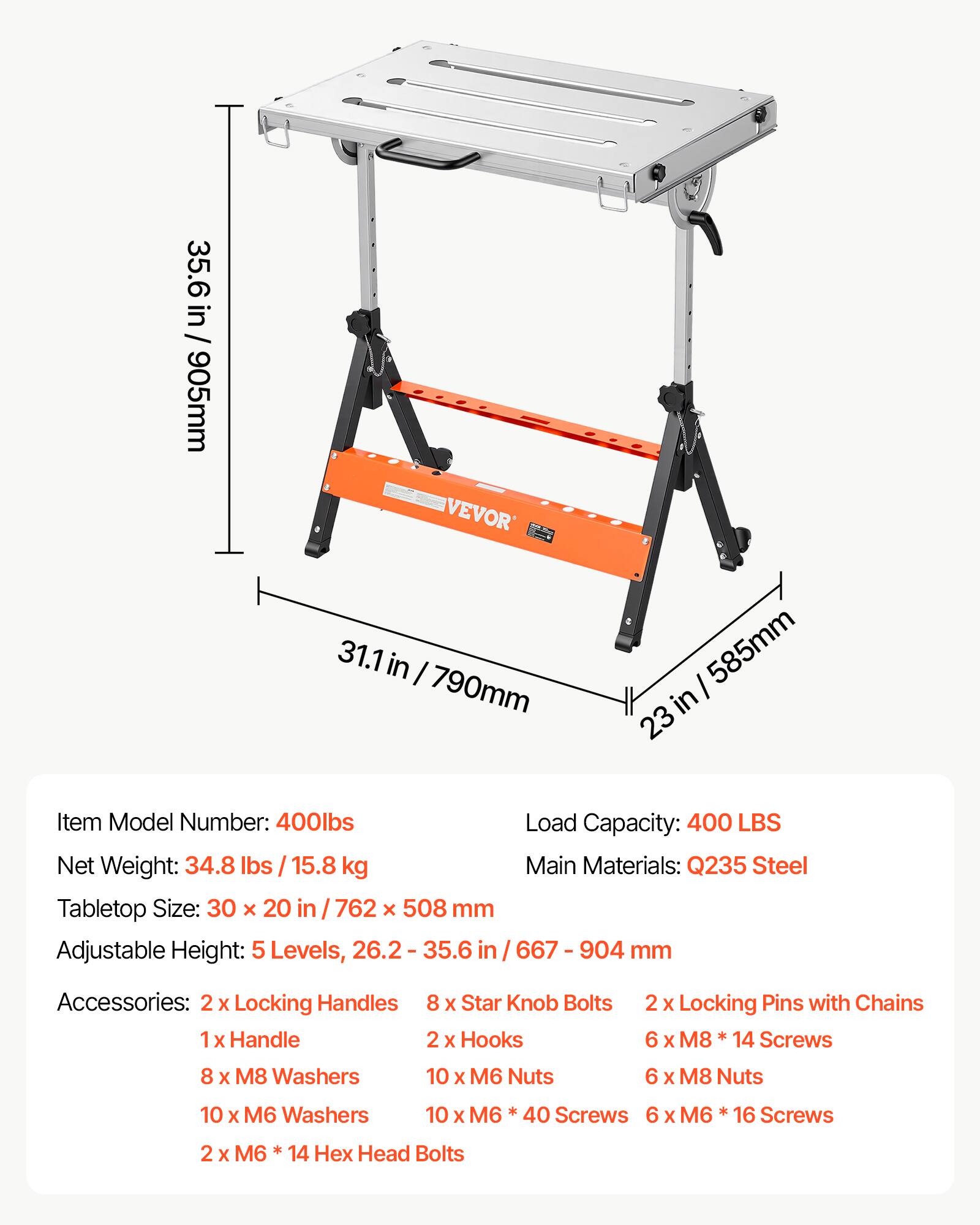 VEVOR Foldable Welding Table 30