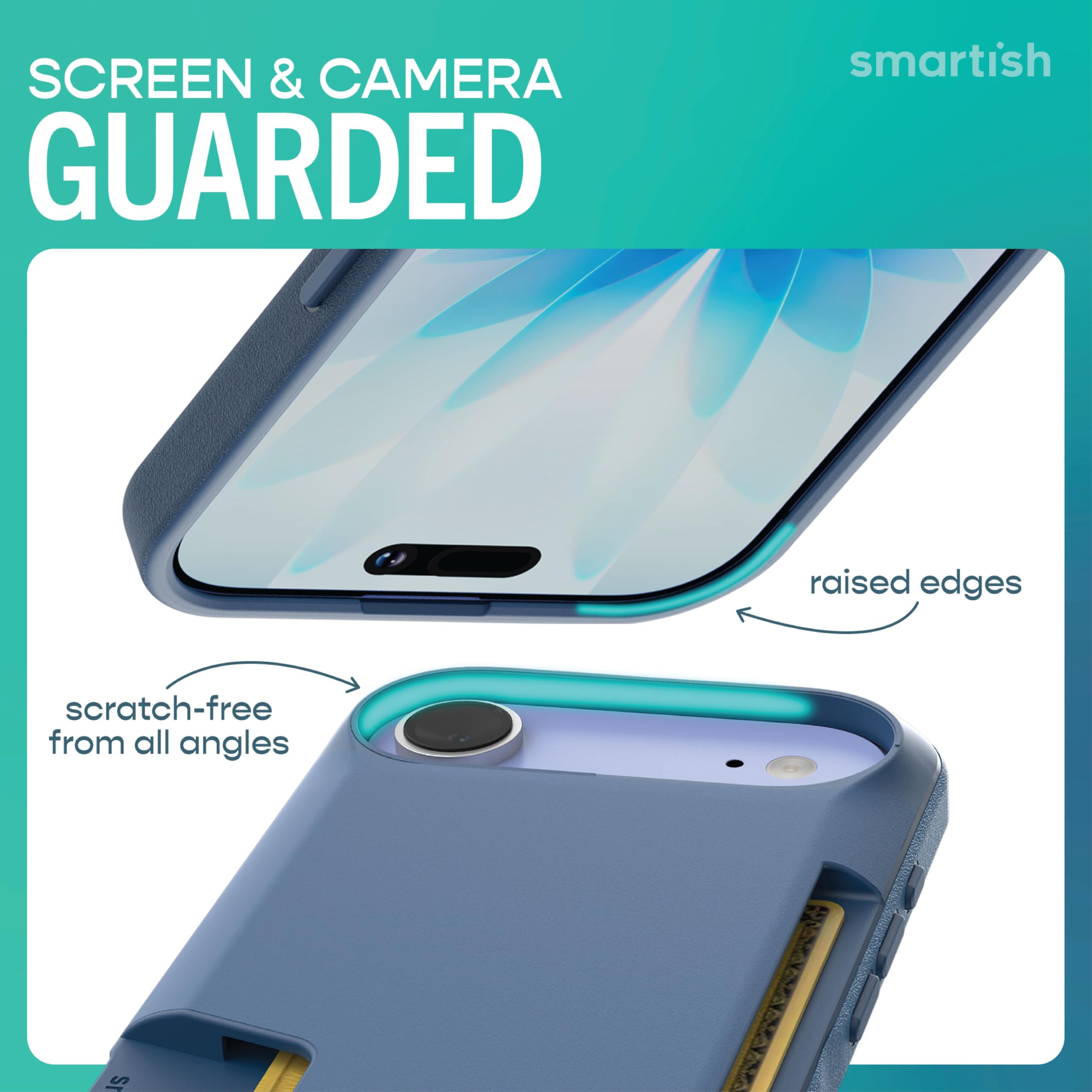 SCREEN & CAMERA GUARDED

smartish

raised edges

scratch-free from all angles