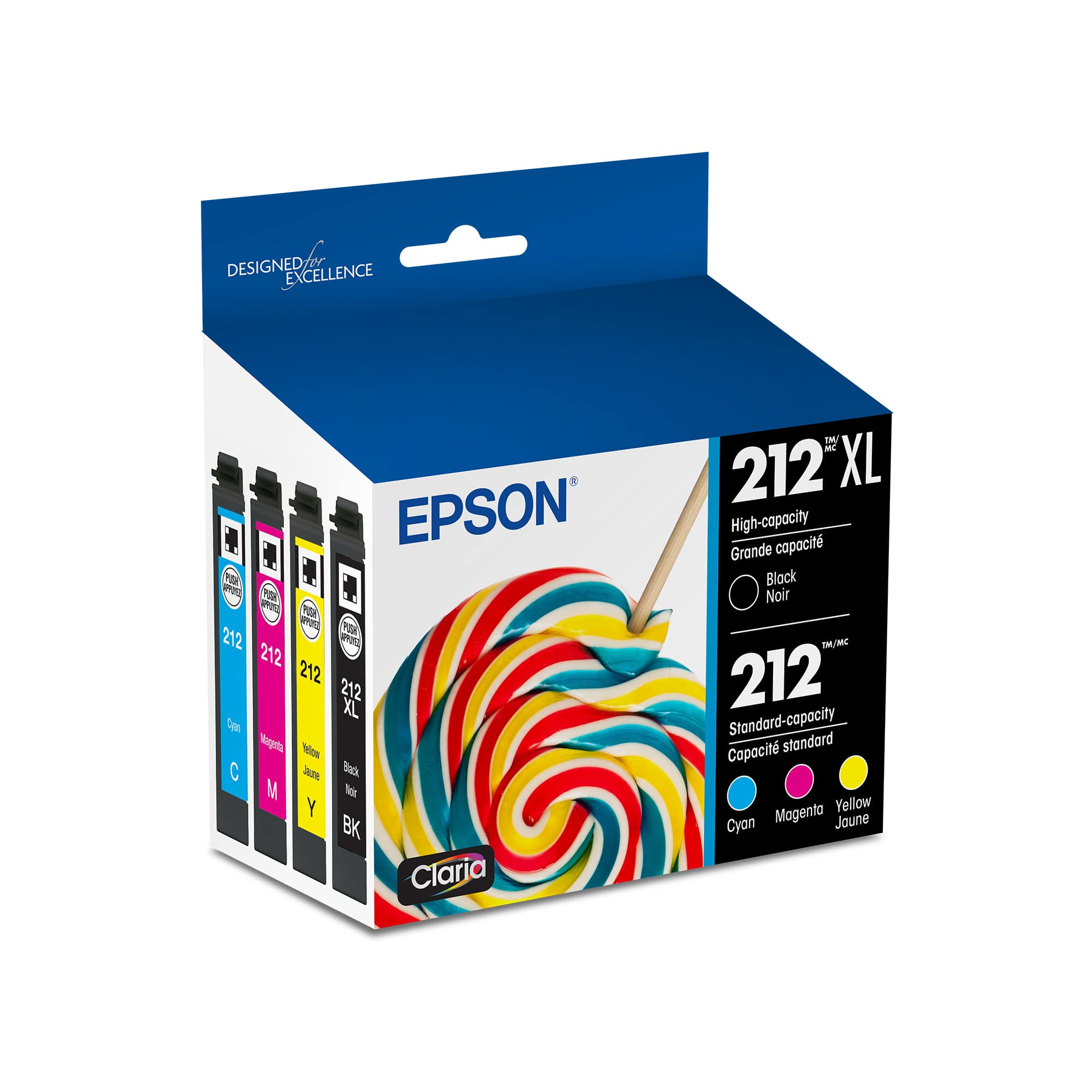 Designed for excellence, Epson 212 XL high-capacity cartridges are available in black, cyan, magenta, and yellow. These cartridges are compatible with Epson printers and offer standard capacity for printing.