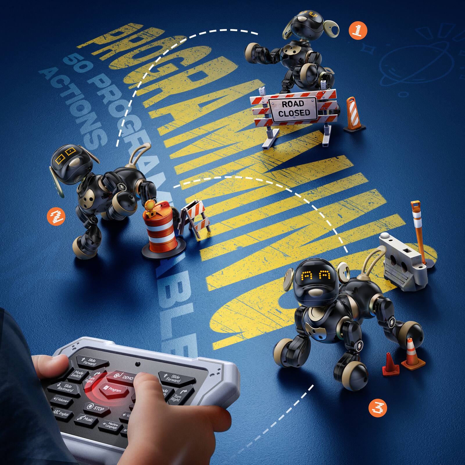 1. 50 ACTIONS PRO
2. ROAD CLOSED
3. PROGRAM
4. FORWARD
5. STOP