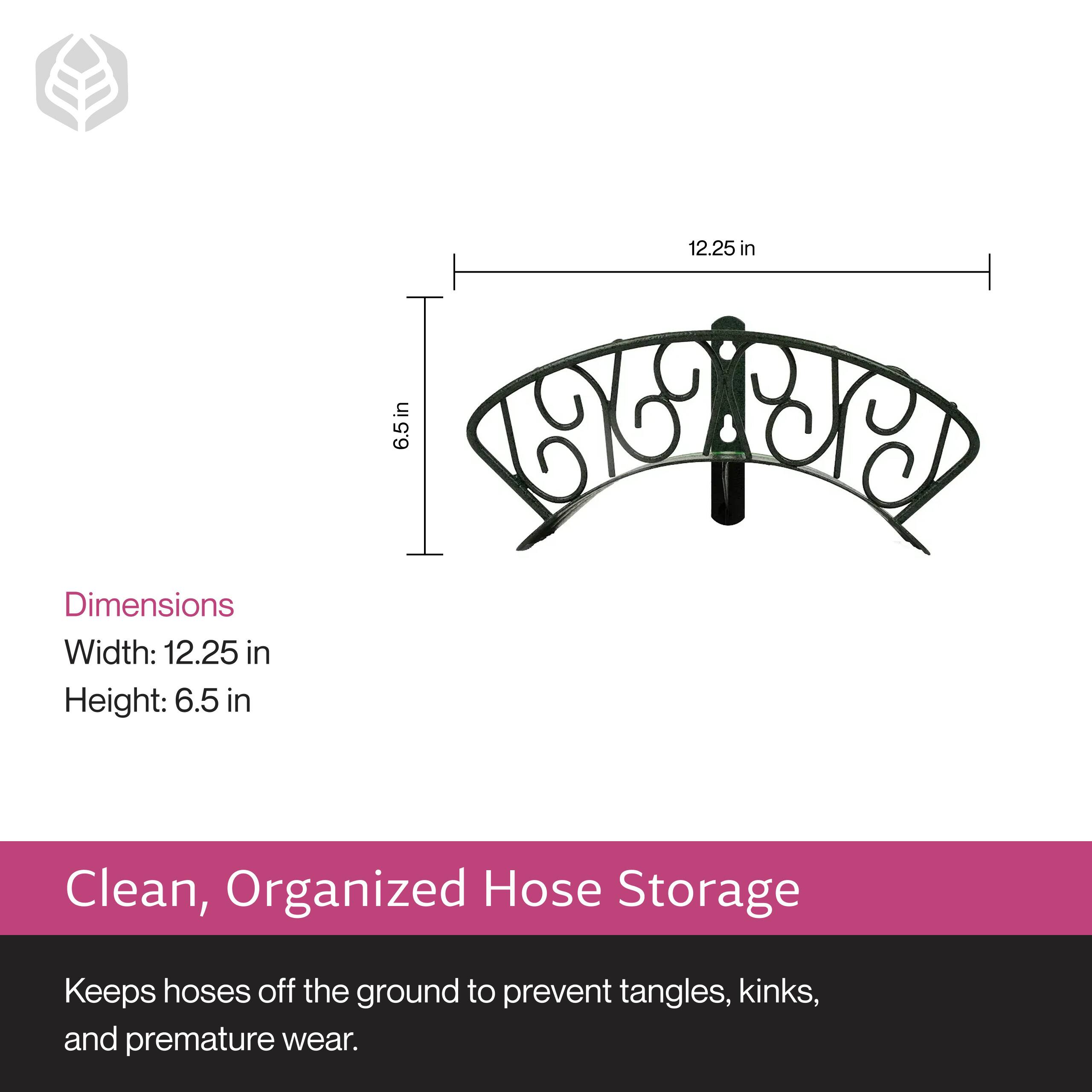 Dimensions  
Width: 12.25 in  
Height: 6.5 in  

Clean, Organized Hose Storage  
Keeps hoses off the ground to prevent tangles, kinks, and premature wear.