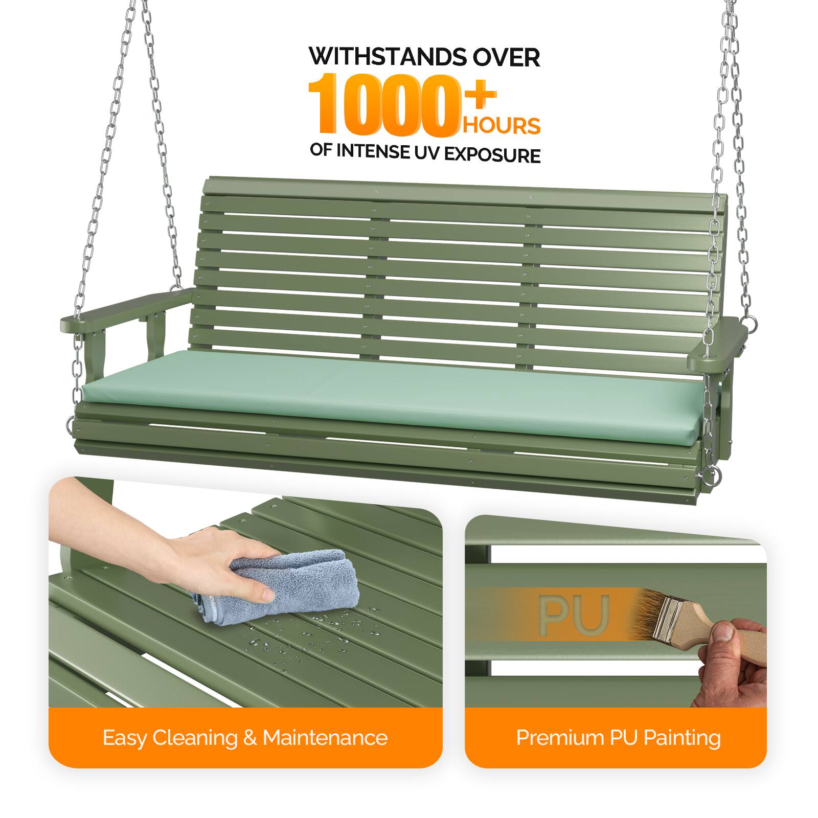 WITHSTANDS OVER 1000+ HOURS OF INTENSE UV EXPOSURE

Easy Cleaning & Maintenance

Premium PU Painting